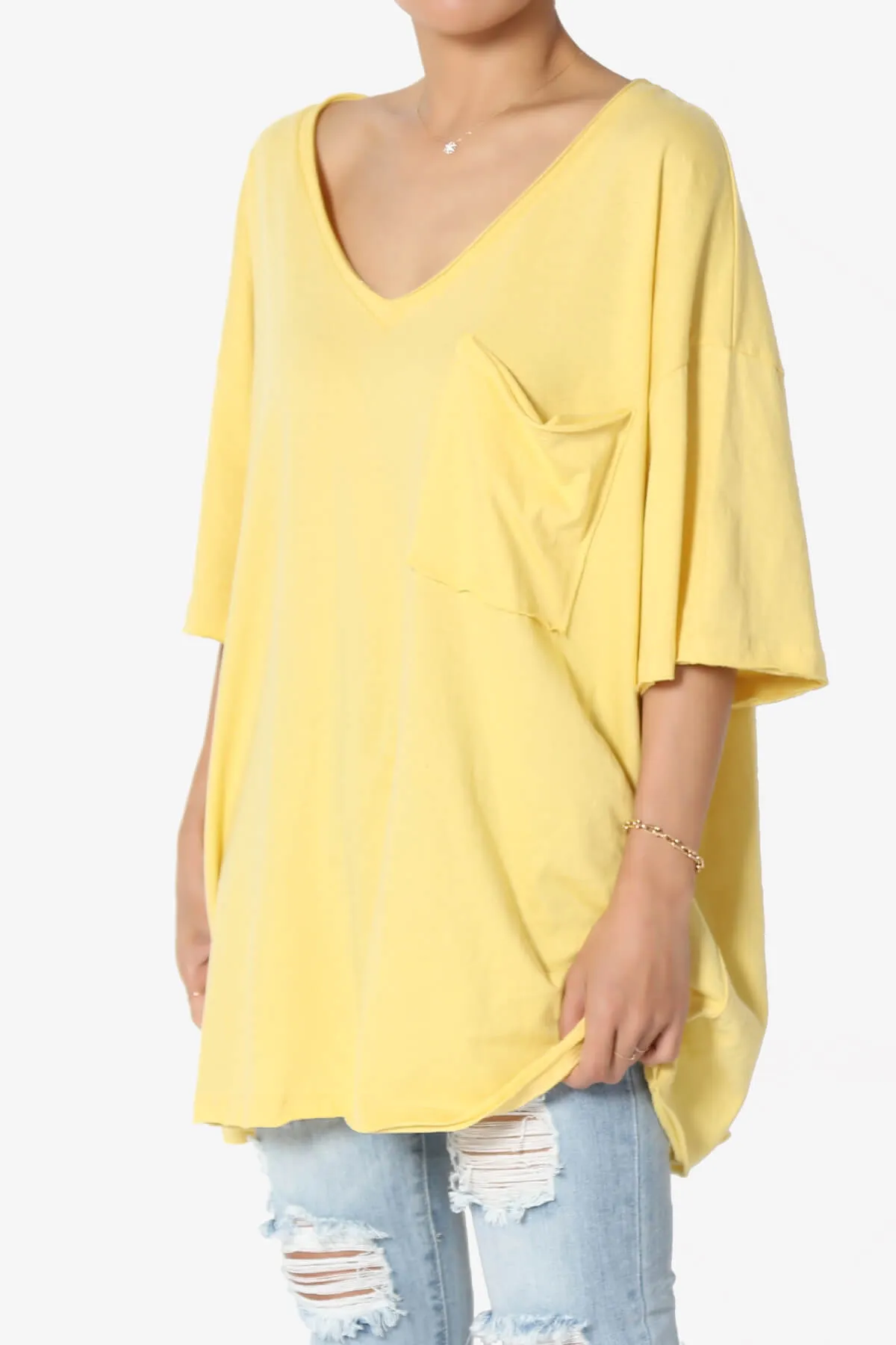 Charlie V Neck Pocket Boyfriend Tee