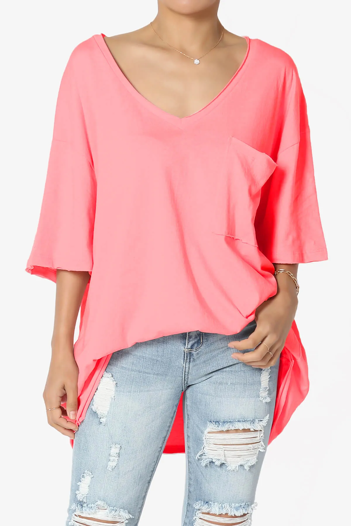 Charlie V Neck Pocket Boyfriend Tee
