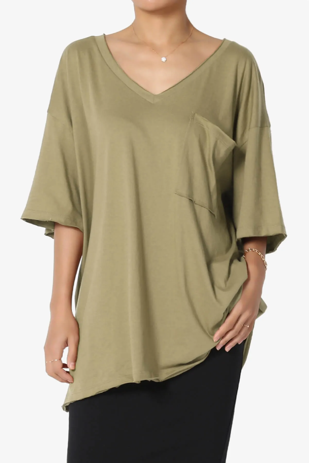 Charlie V Neck Pocket Boyfriend Tee