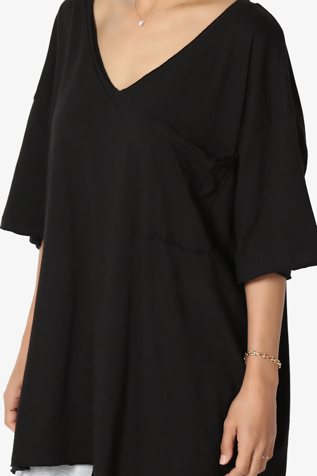 Charlie V Neck Pocket Boyfriend Tee