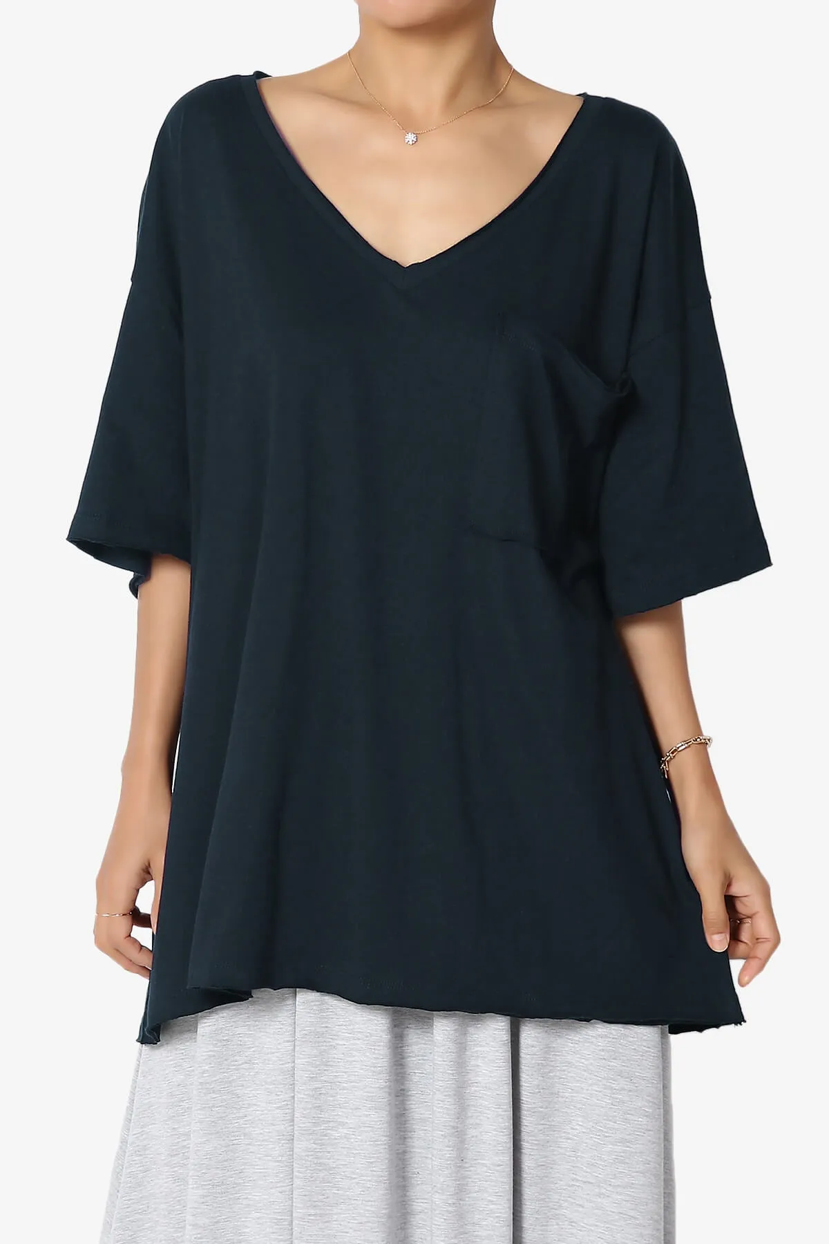 Charlie V Neck Pocket Boyfriend Tee