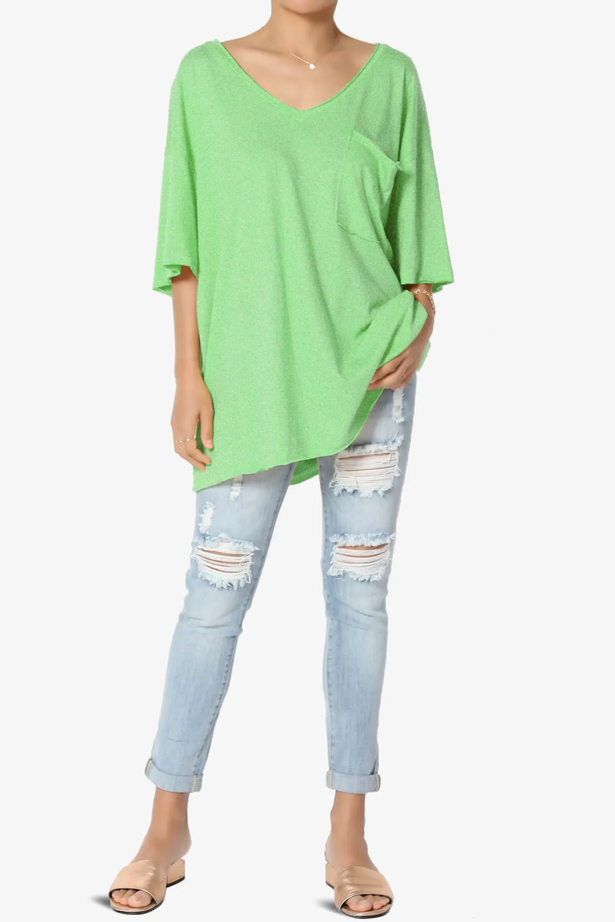 Charlie V Neck Pocket Boyfriend Tee