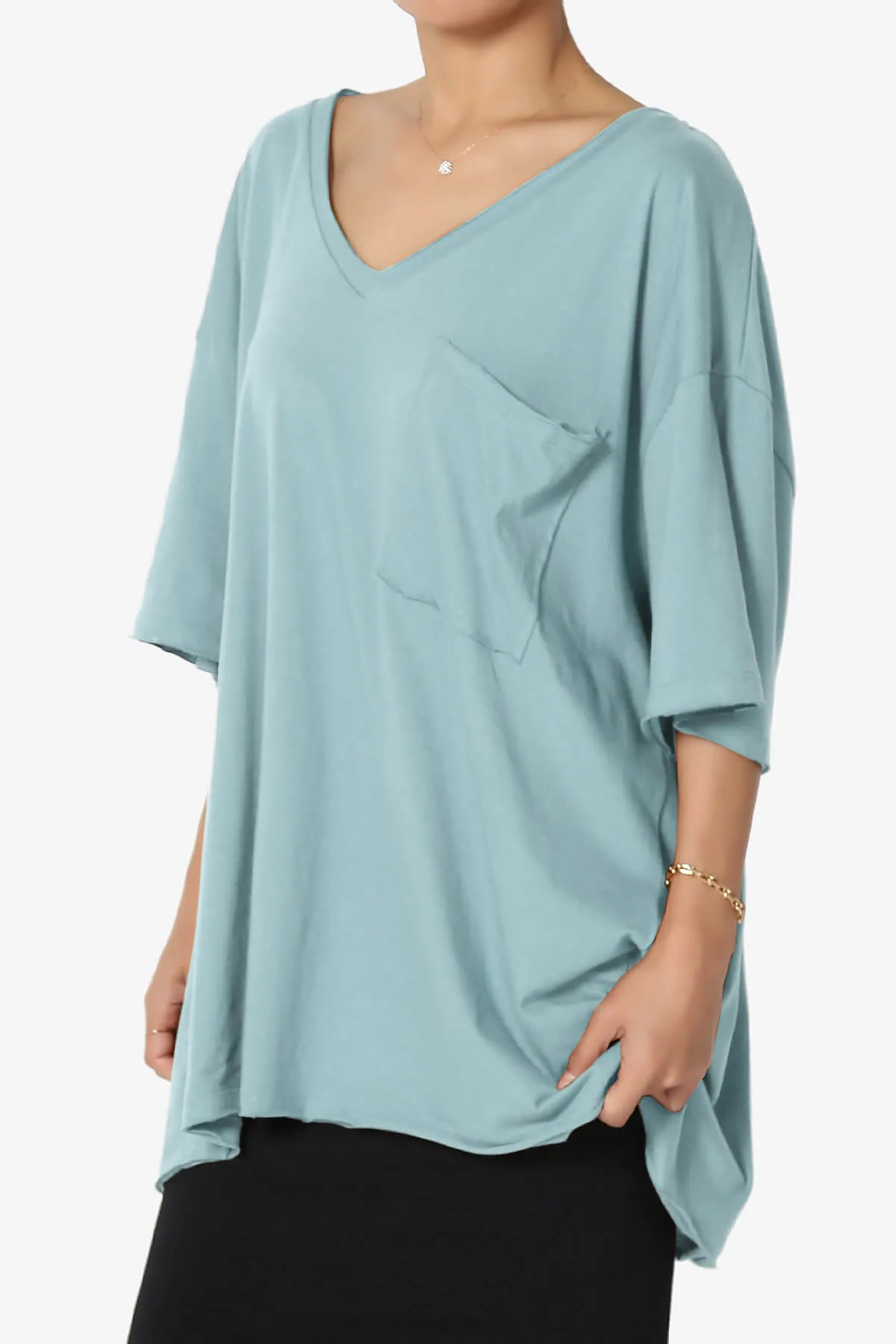 Charlie V Neck Pocket Boyfriend Tee