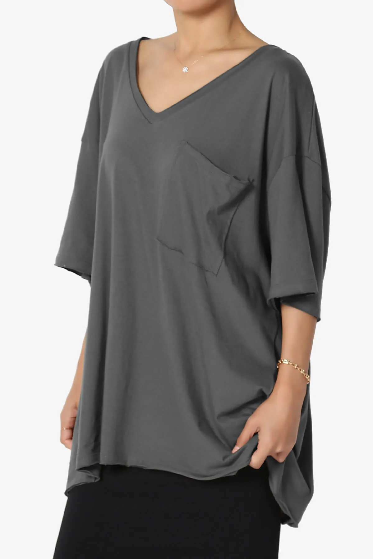 Charlie V Neck Pocket Boyfriend Tee