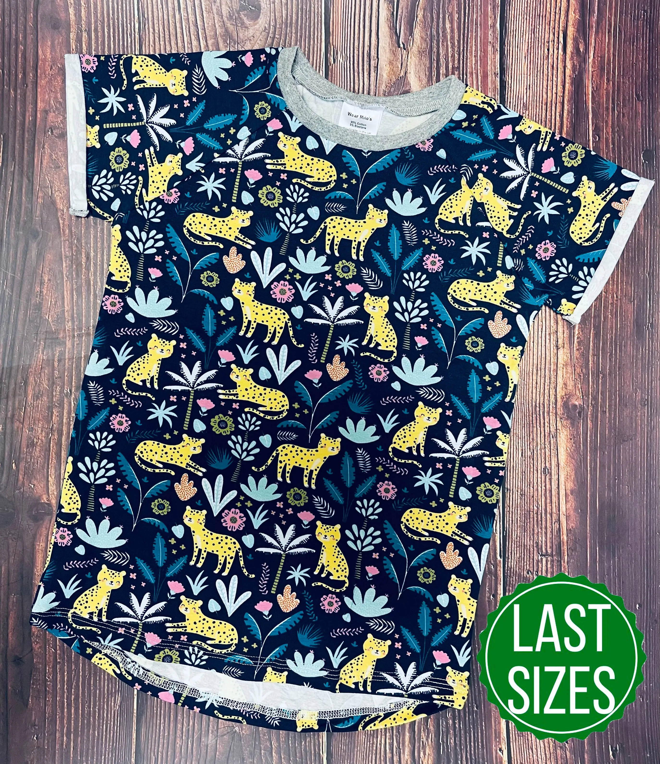 Cheetah Short Sleeve Tee - Grey Neckband