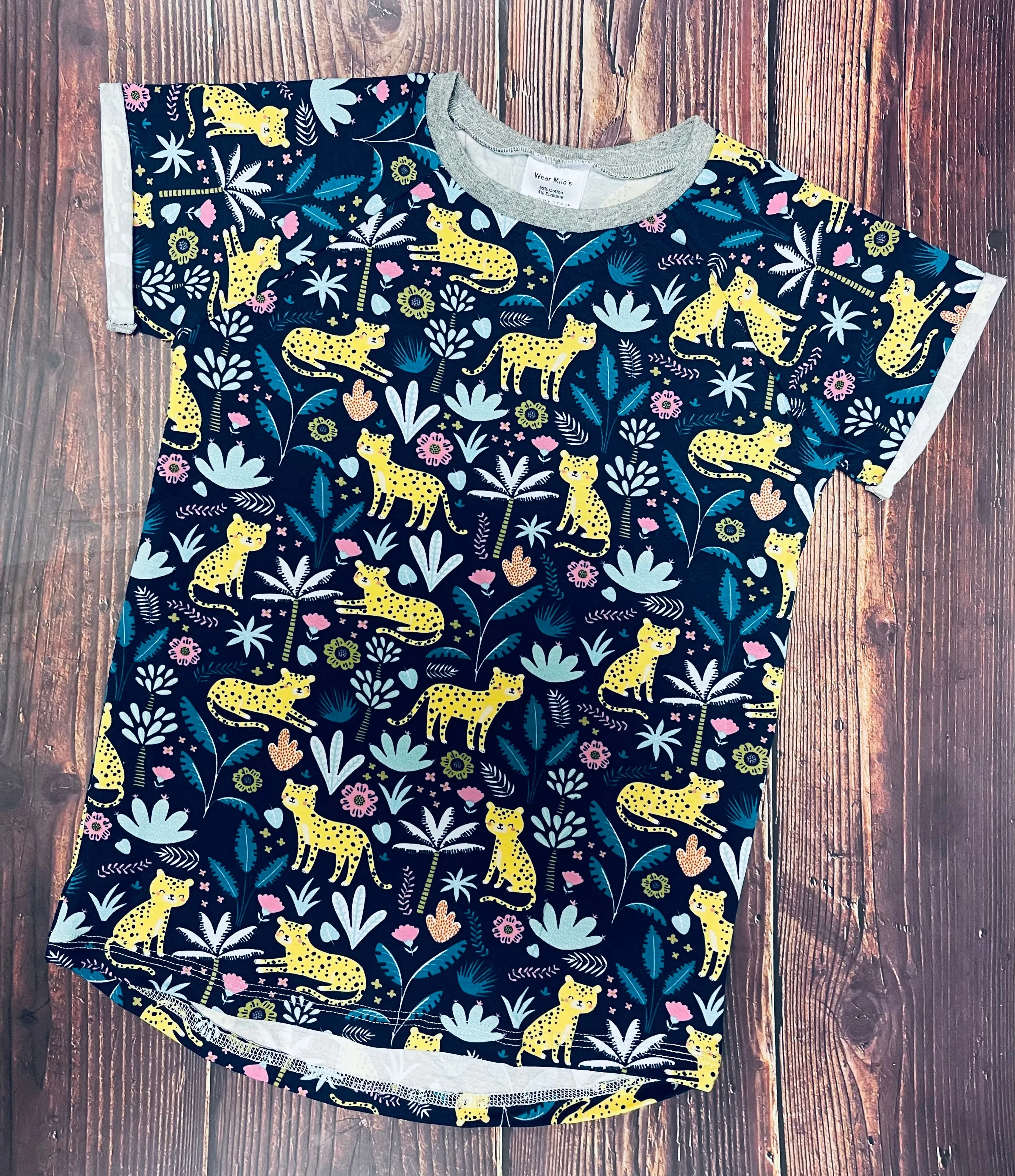 Cheetah Short Sleeve Tee - Grey Neckband