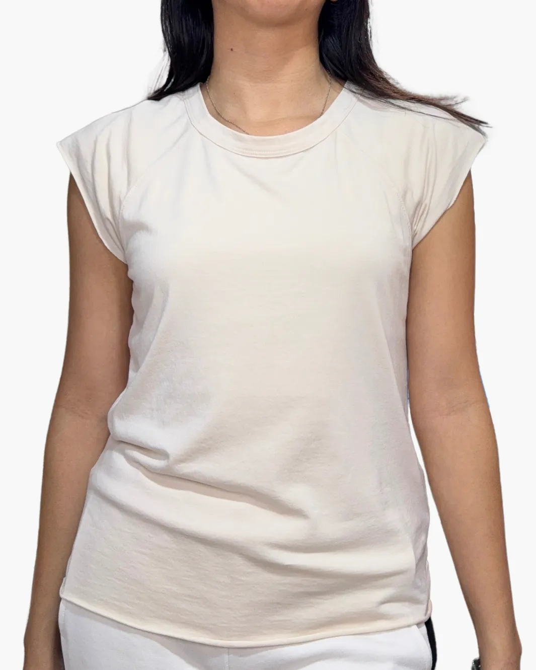 CHLOE LUX JERSEY TEE IN IVORY