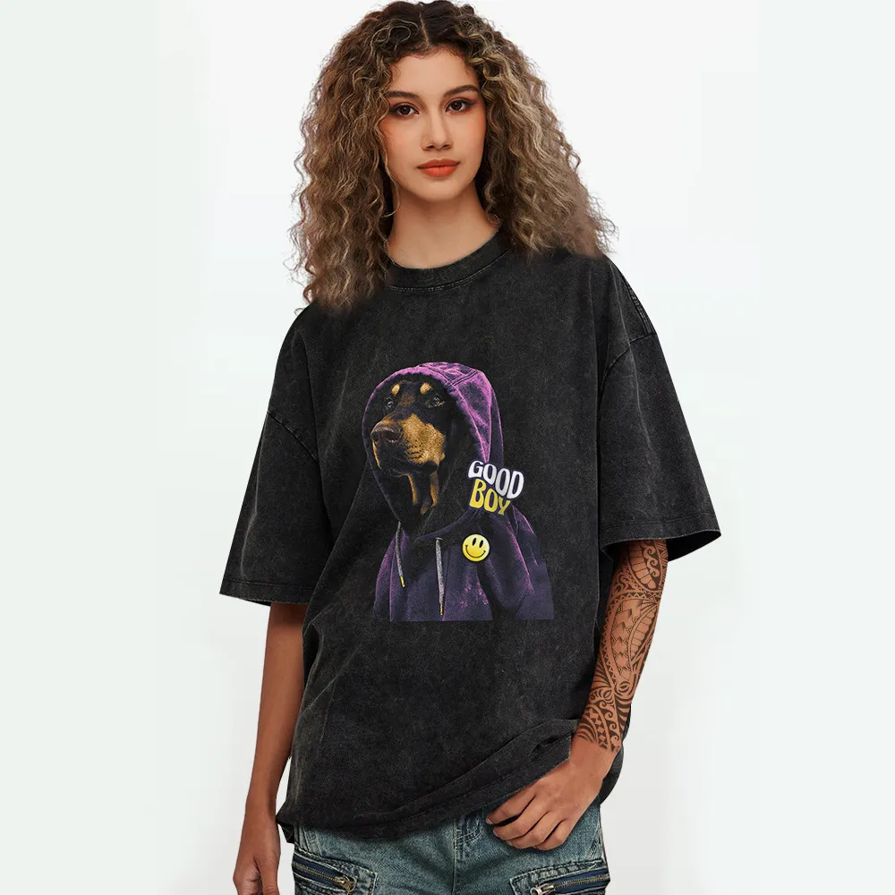 Cool Doberman Pinscher Washed T-Shirt