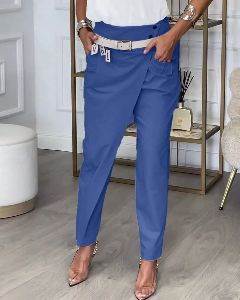 Cora™ | Patchwork Pants with Belt