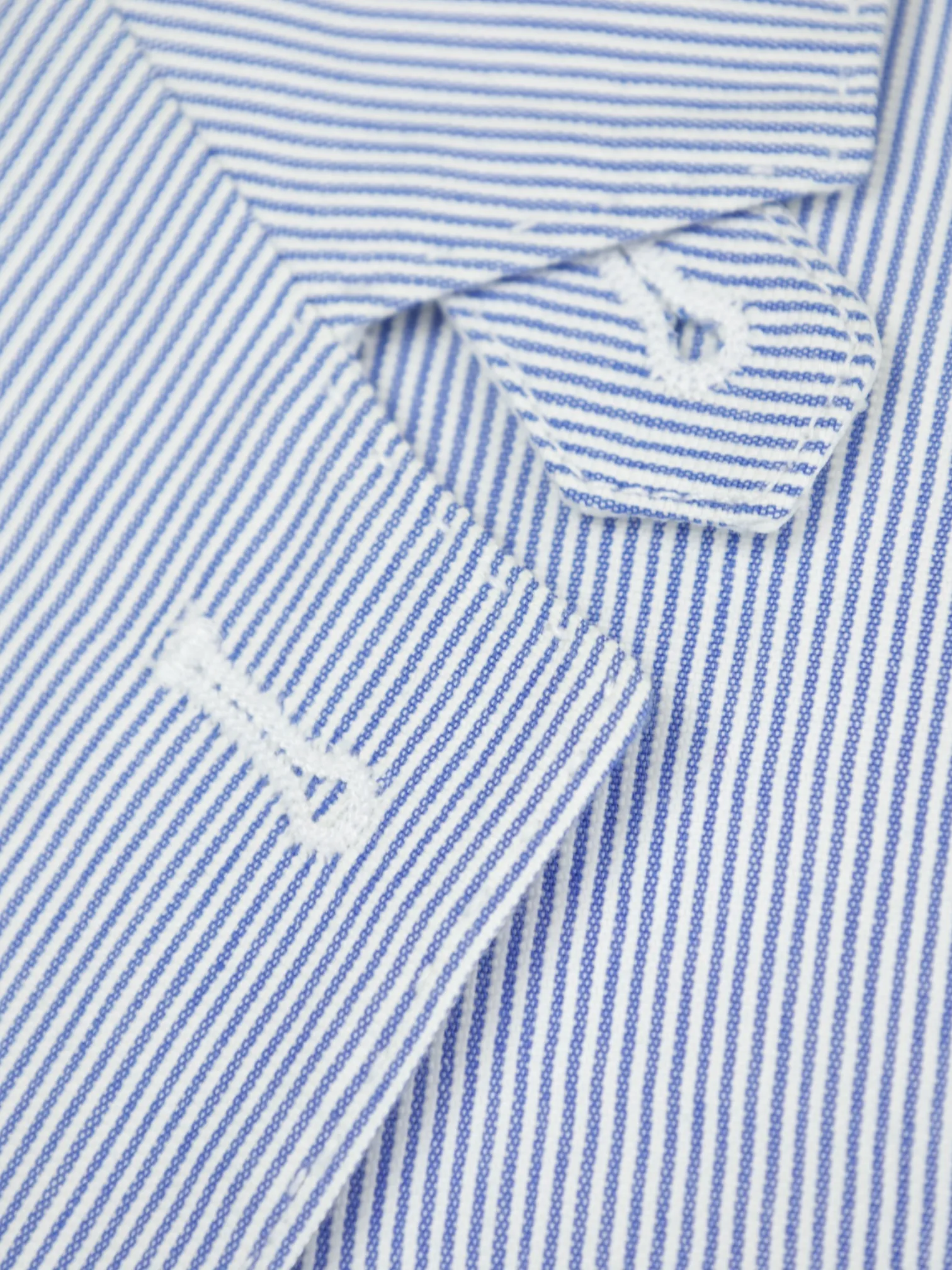 Corneliani ID Light Blue Cotton Pinstripe Unconstructed Jacket