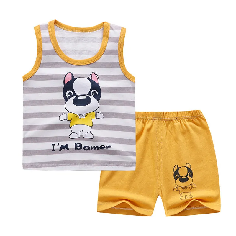 Cotton children's vest suit