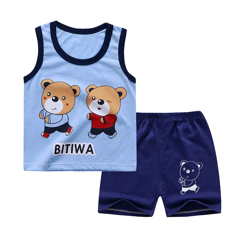 Cotton children's vest suit
