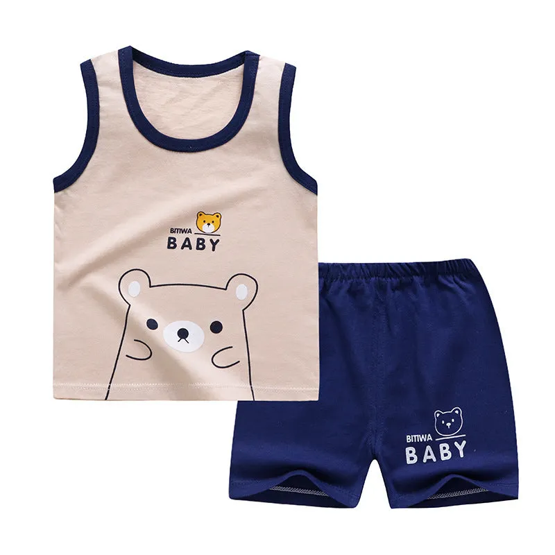 Cotton children's vest suit