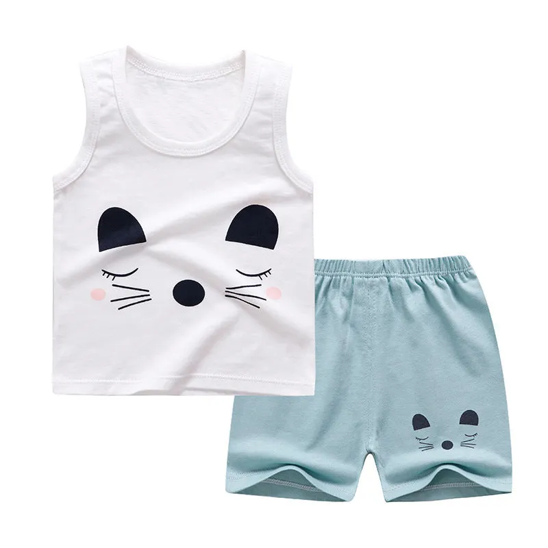 Cotton children's vest suit