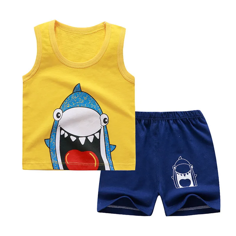Cotton children's vest suit
