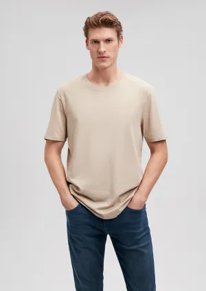Crew Neck Beige Basic T-Shirt