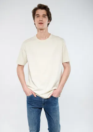 Crew Neck Beige Basic T-Shirt