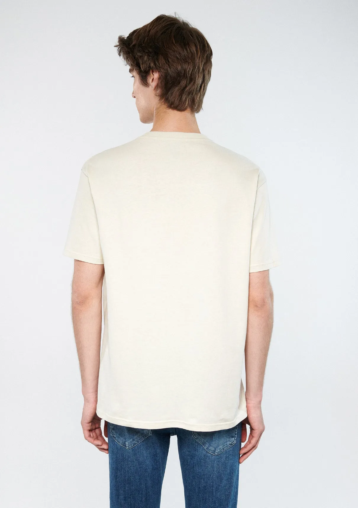 Crew Neck Beige Basic T-Shirt