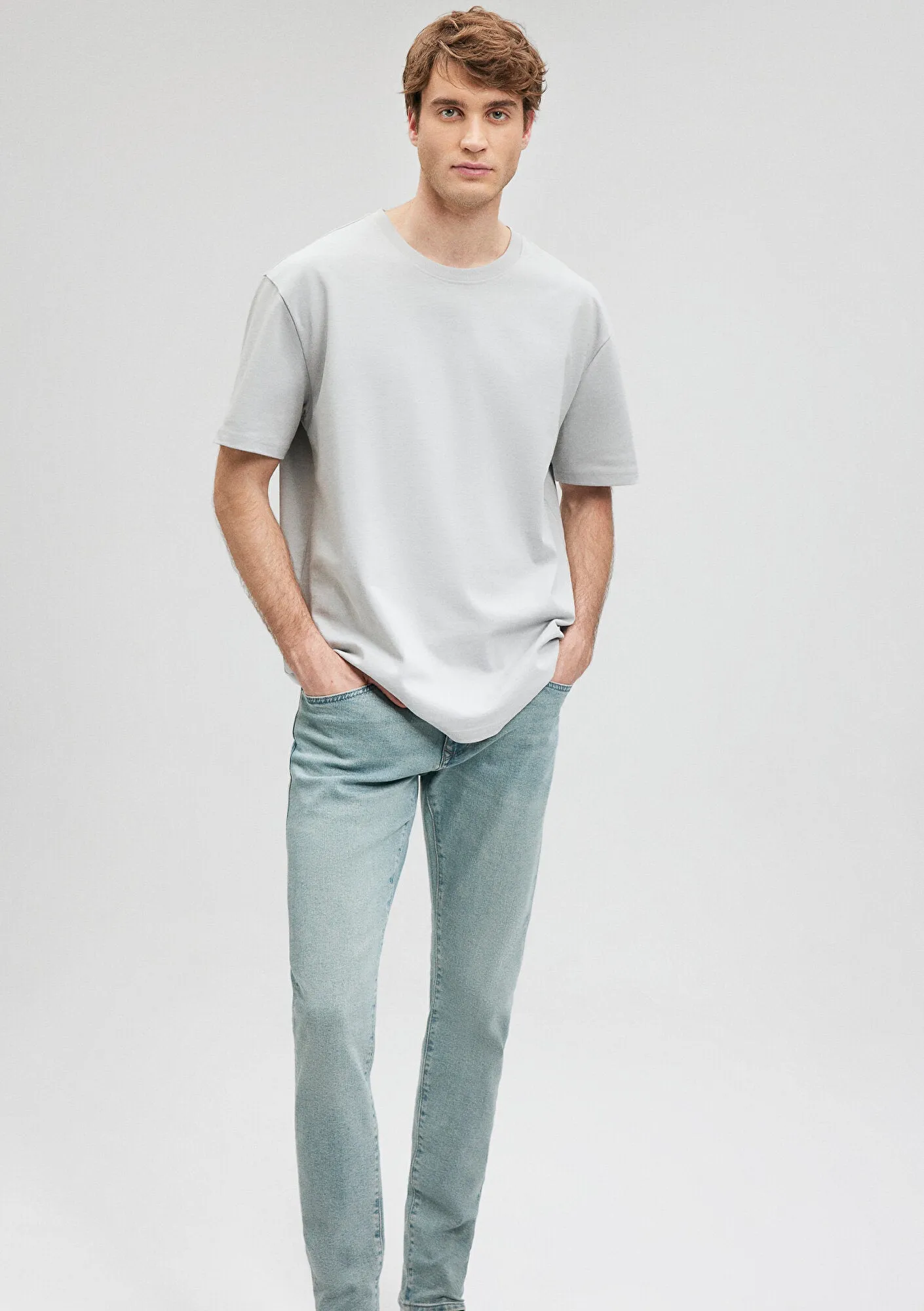 Crew Neck Beige Basic T-Shirt