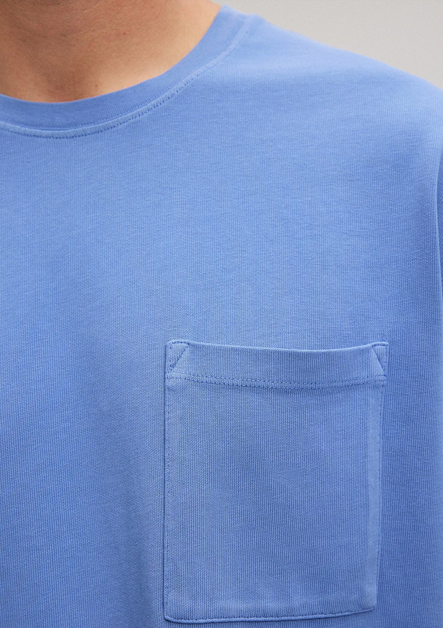 Crew Neck Blue Basic T-Shirt