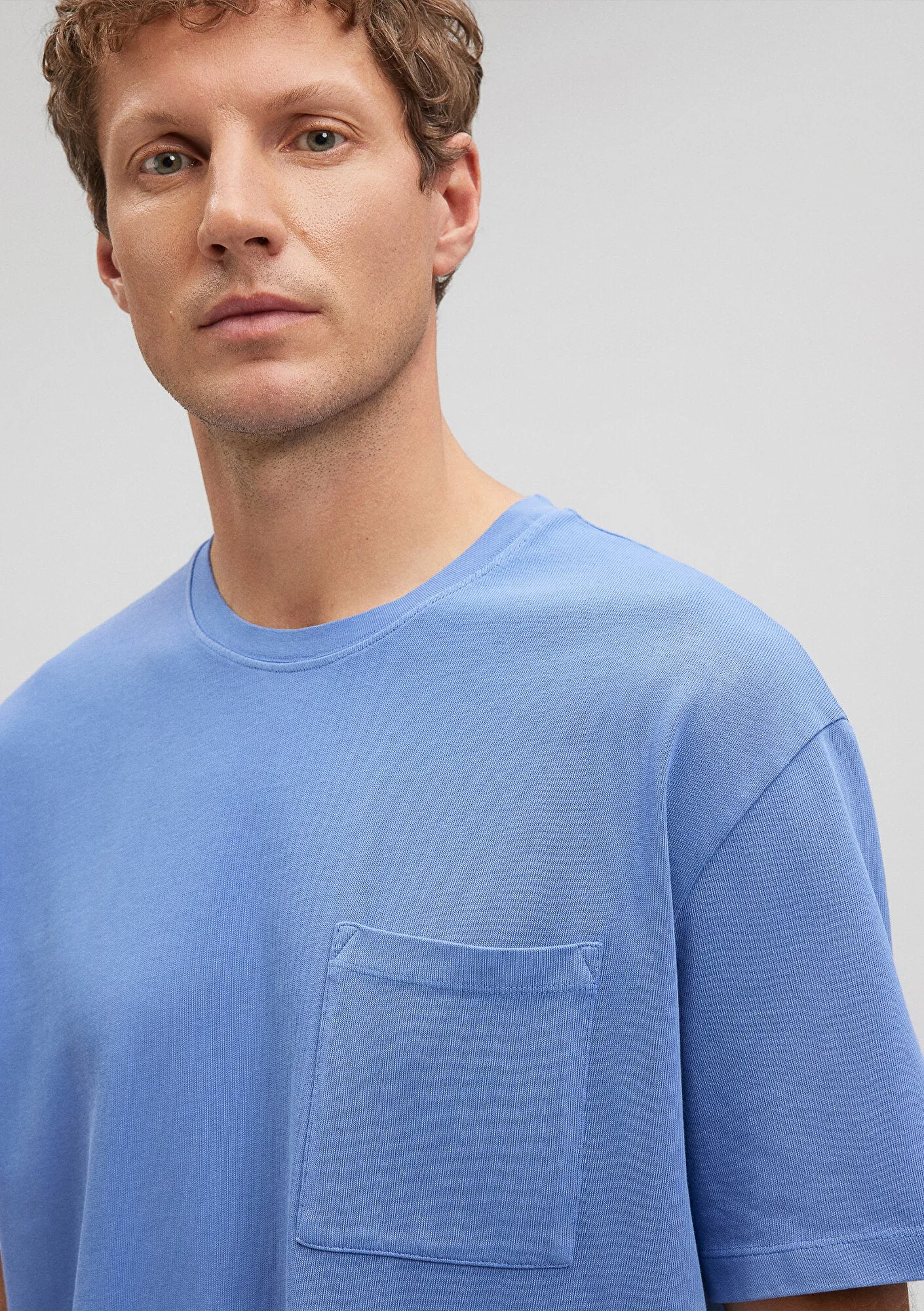 Crew Neck Blue Basic T-Shirt