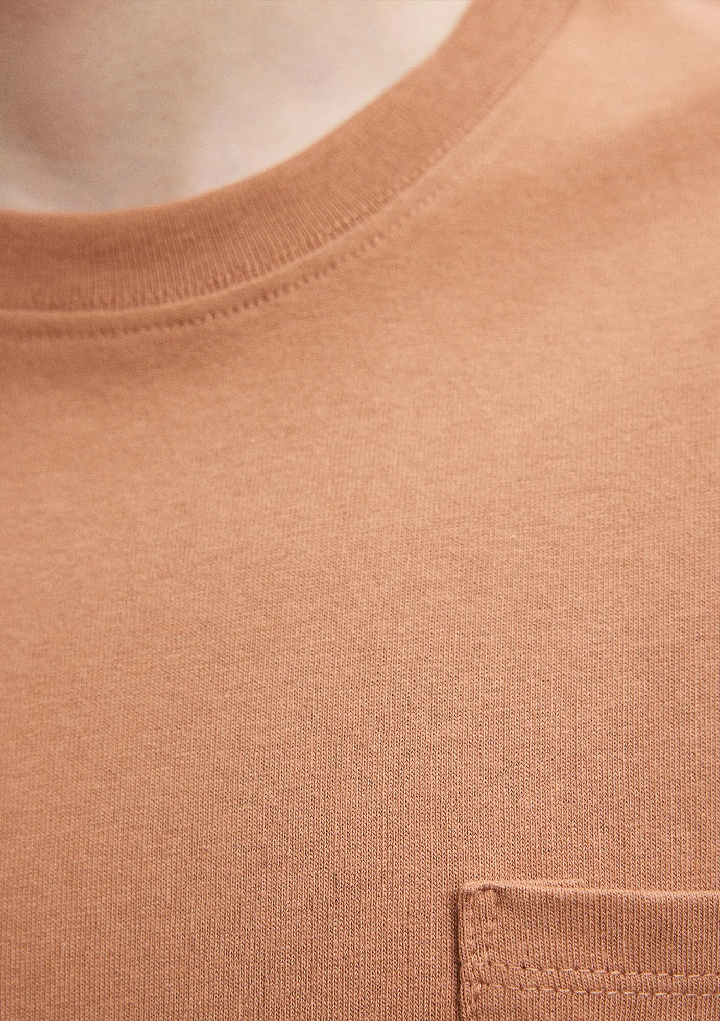 Crew Neck Brown Basic T-Shirt