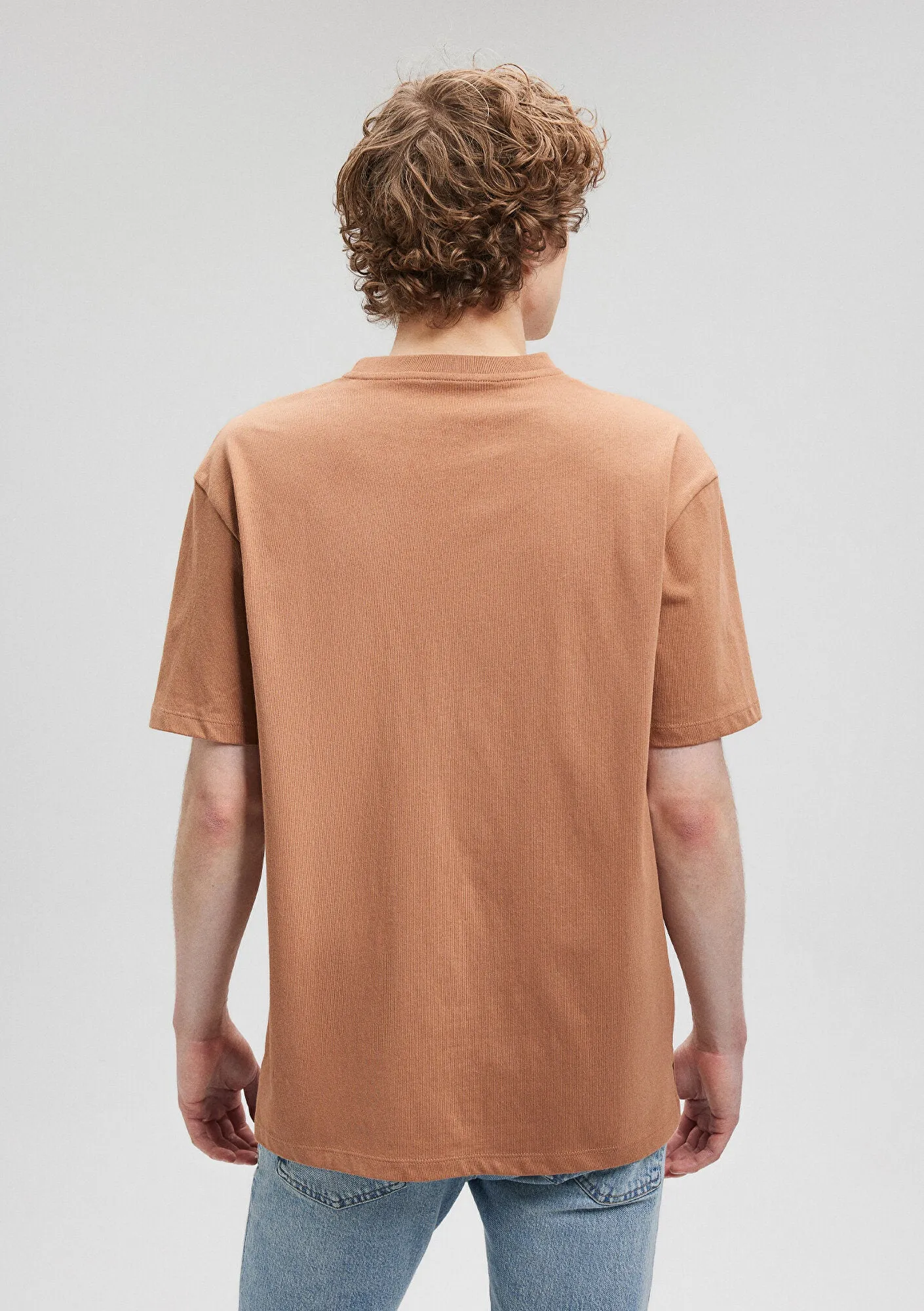 Crew Neck Brown Basic T-Shirt
