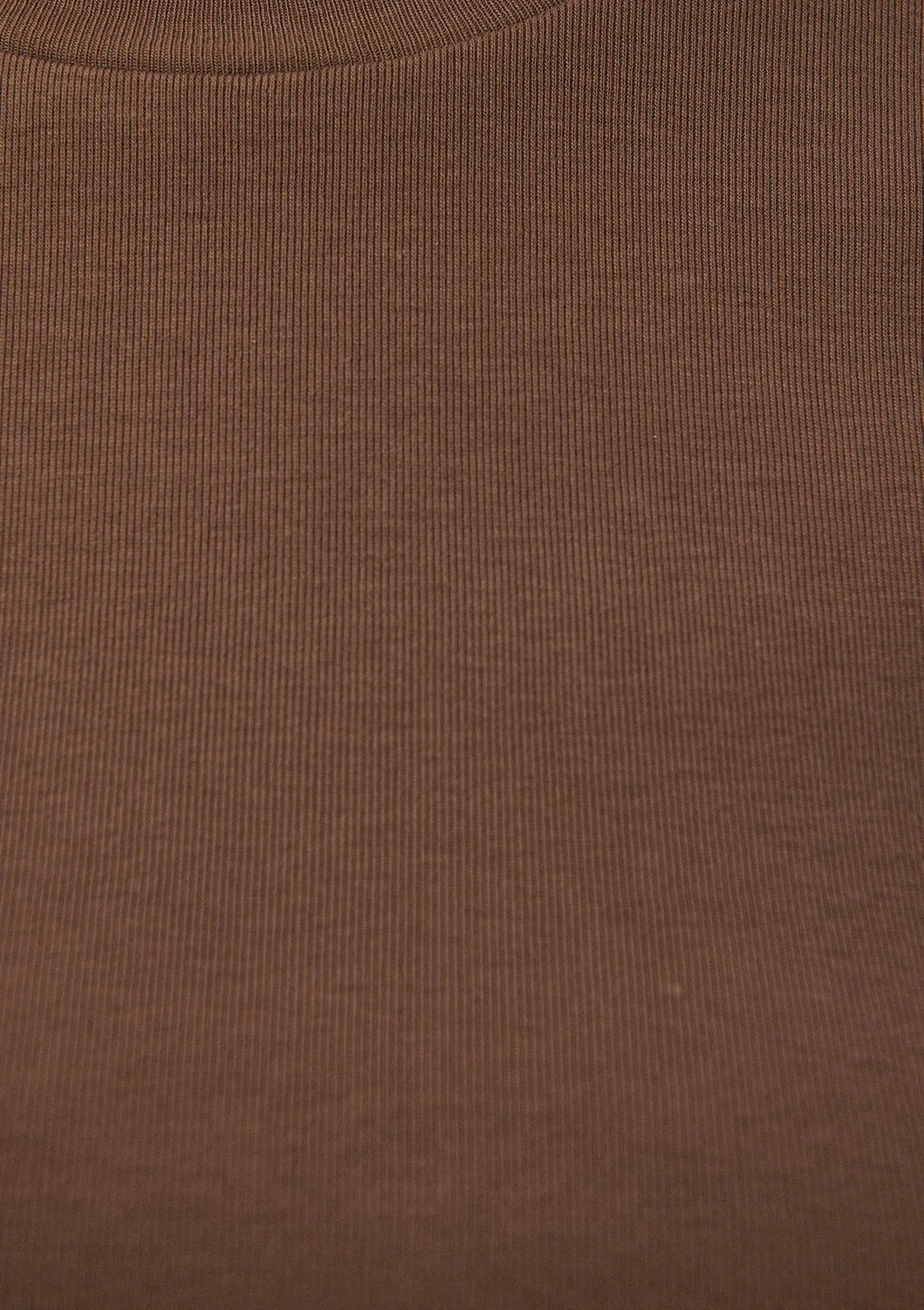 Crew Neck Brown Basic T-Shirt