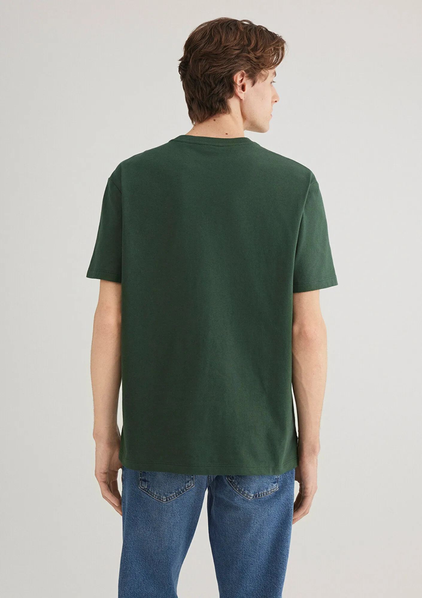 Crew Neck Green Basic T-Shirt