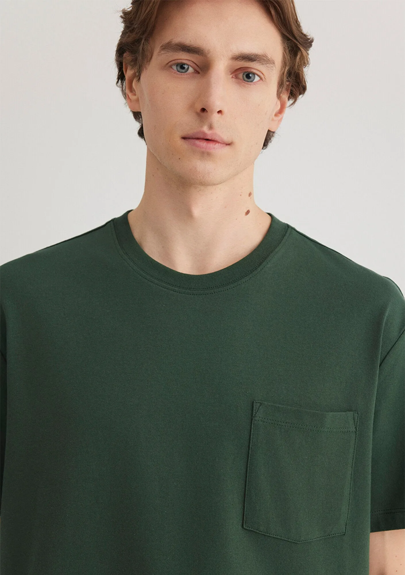Crew Neck Green Basic T-Shirt