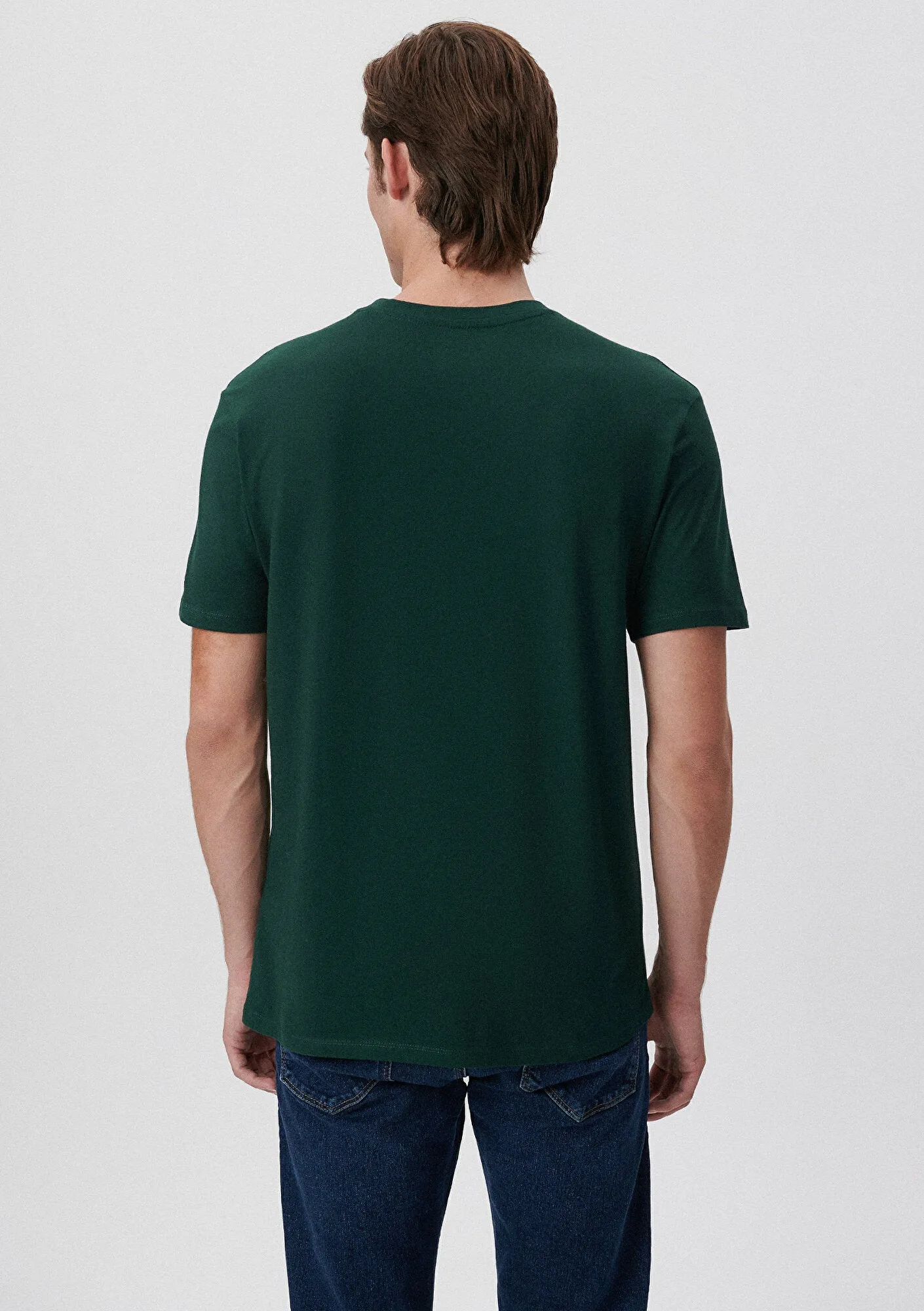 Crew Neck Green Basic T-Shirt