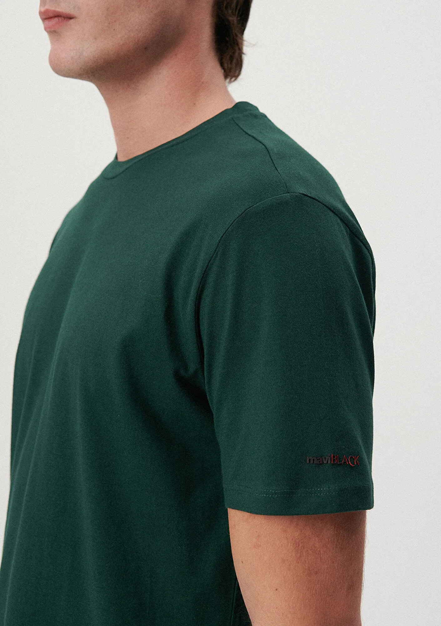 Crew Neck Green Basic T-Shirt