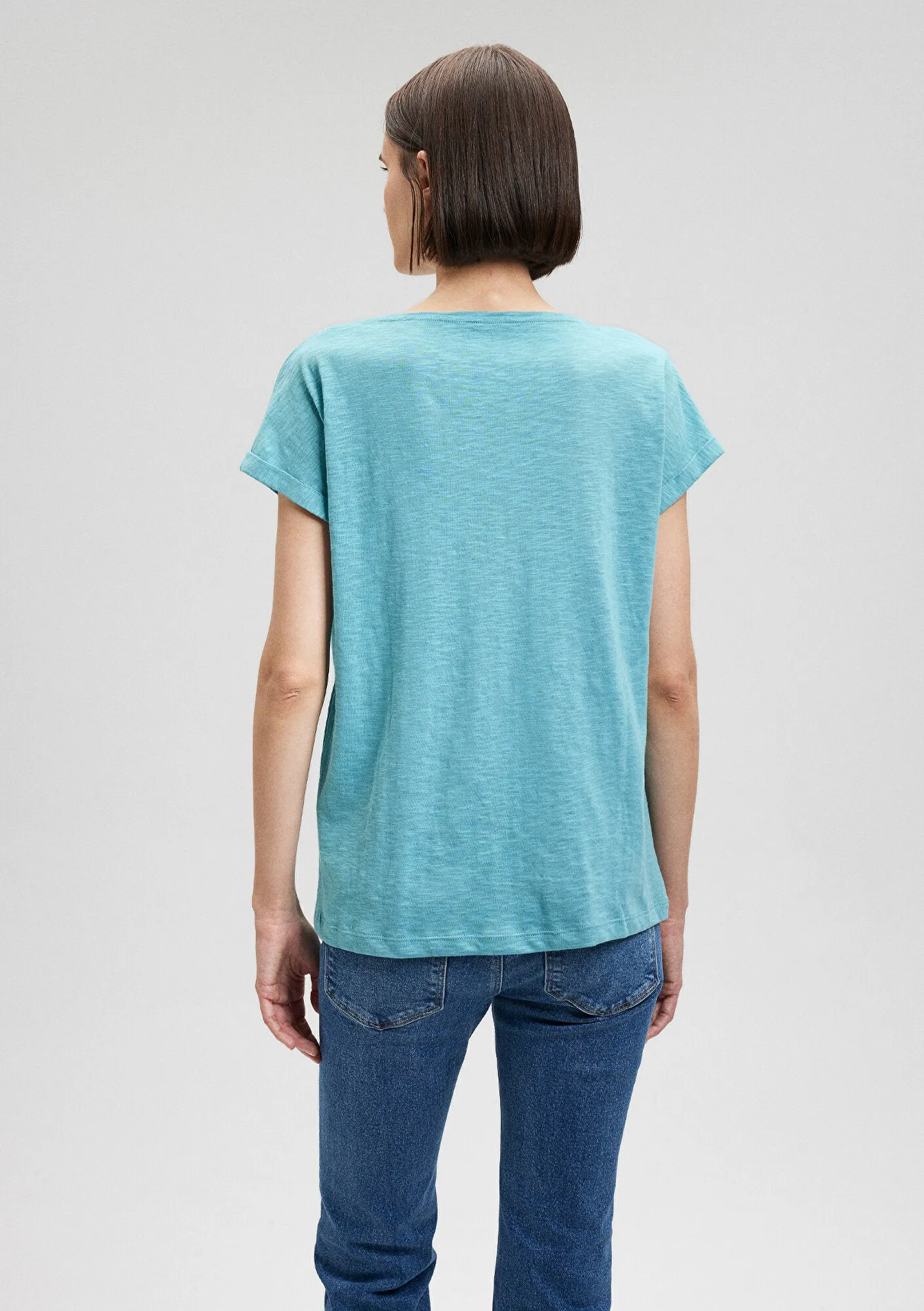 Crew Neck Green Basic T-Shirt