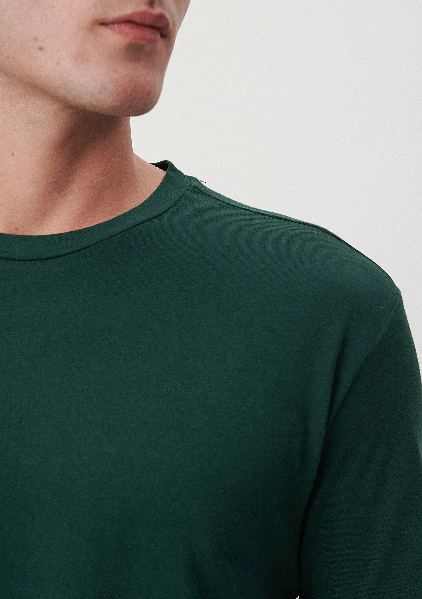 Crew Neck Green Basic T-Shirt