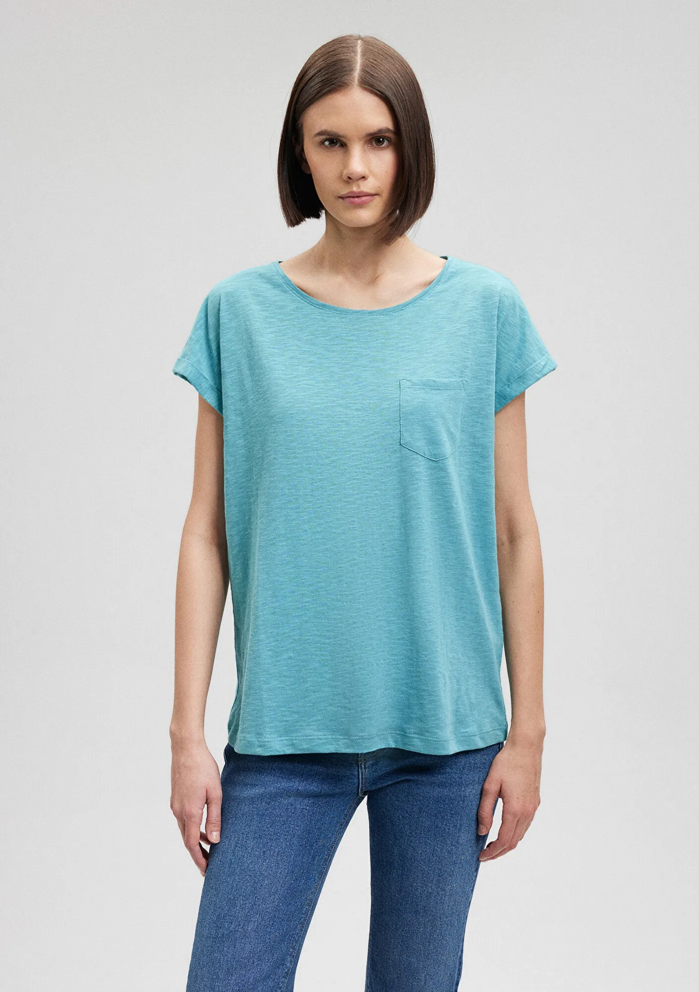 Crew Neck Green Basic T-Shirt