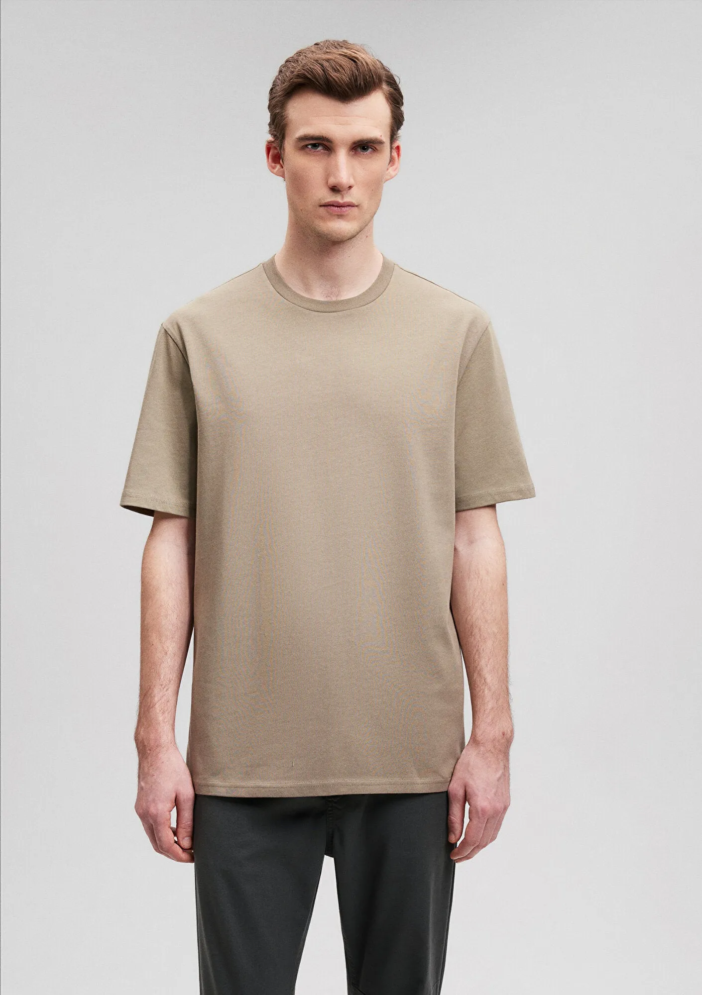 Crew Neck Green Basic T-Shirt
