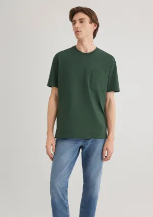 Crew Neck Green Basic T-Shirt
