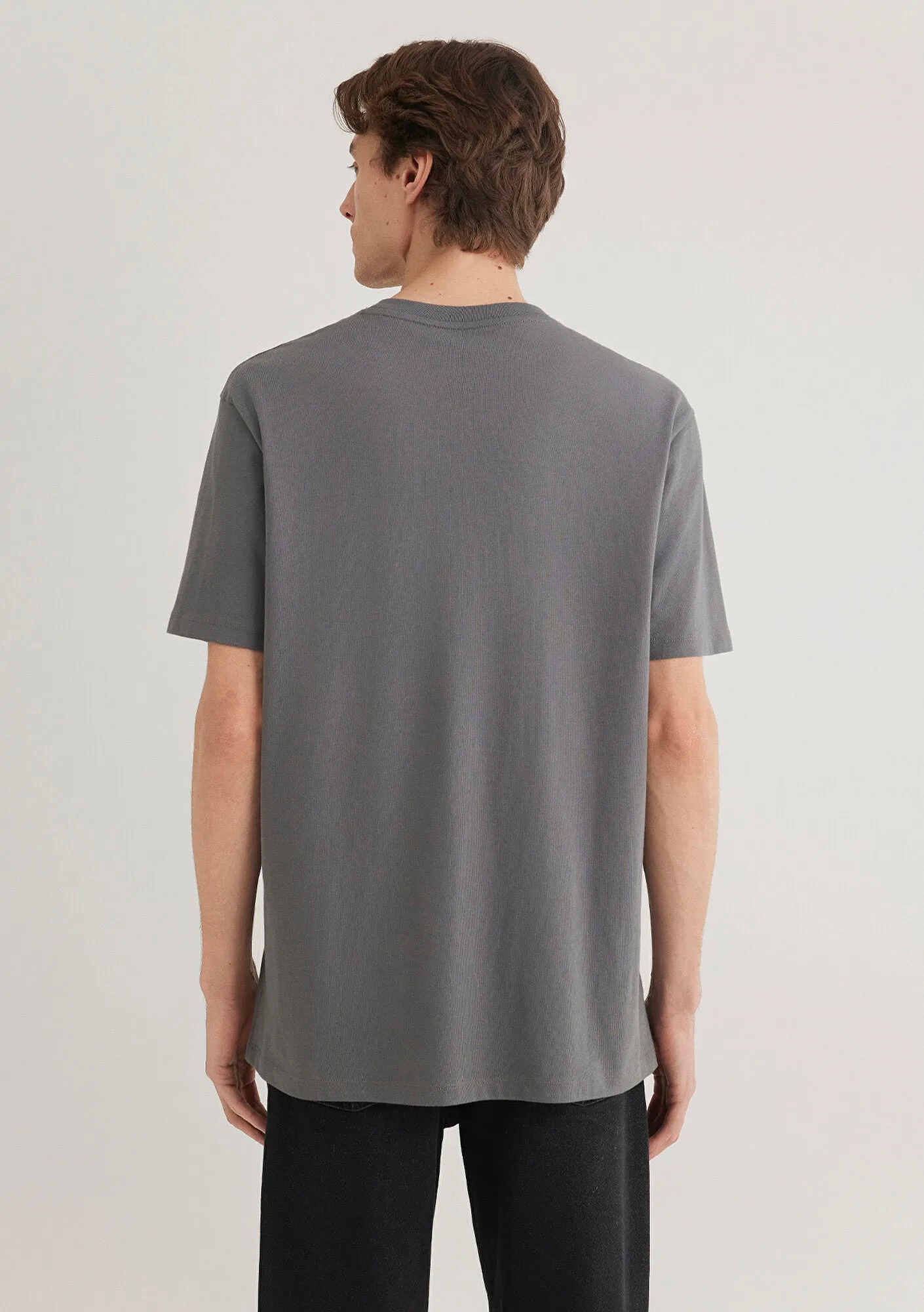 Crew Neck Grey Basic T-Shirt
