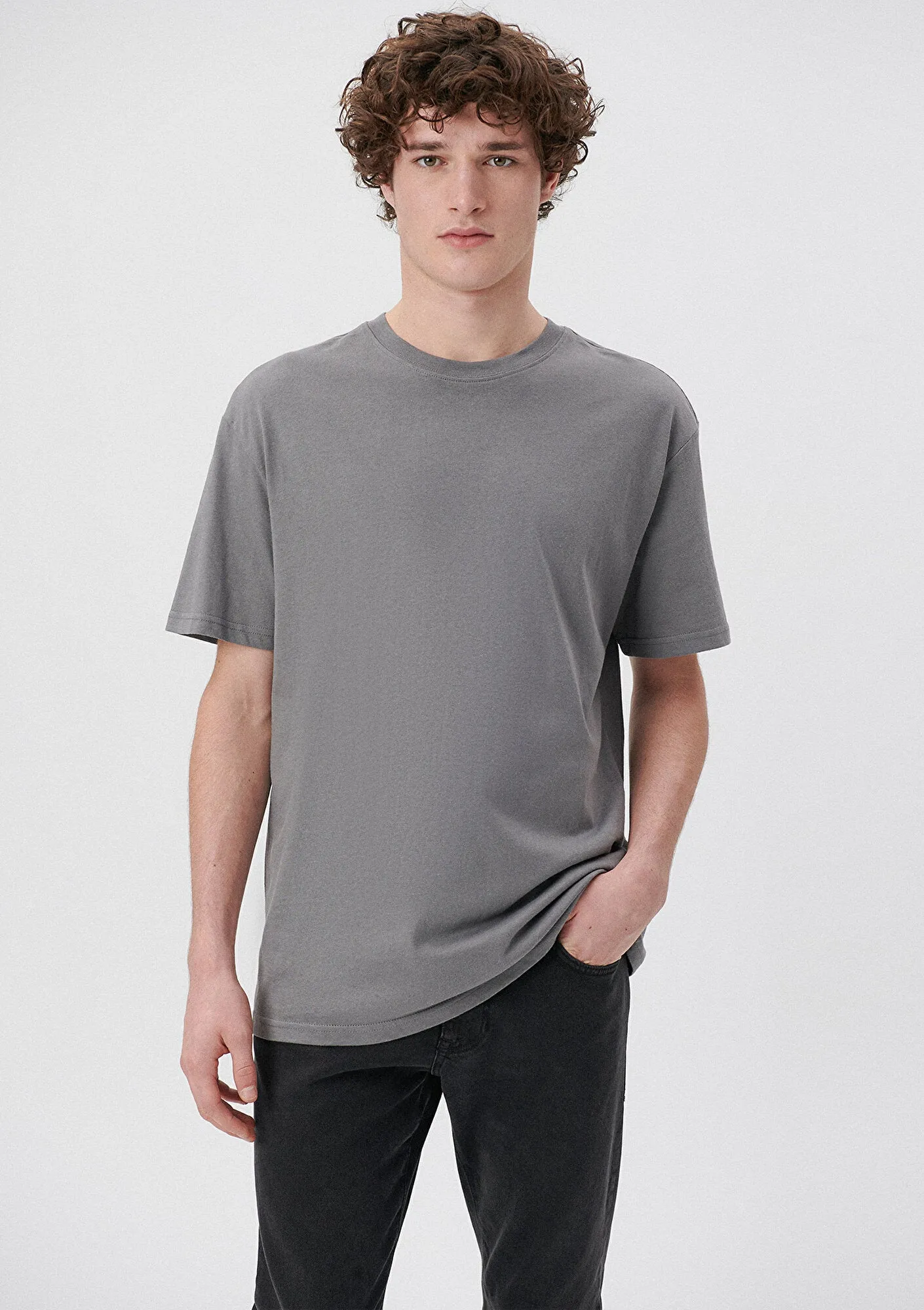 Crew Neck Grey Basic T-Shirt