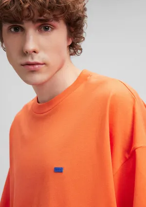 Crew Neck Orange Basic T-Shirt