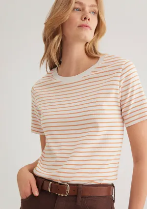 Crew Neck Orange Basic T-Shirt