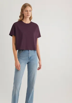 Crew Neck Purple Basic T-Shirt