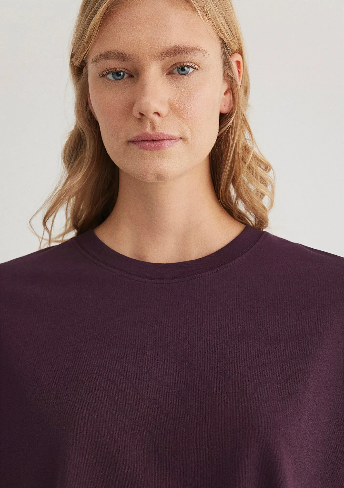 Crew Neck Purple Basic T-Shirt