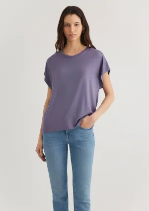 Crew Neck Purple Basic T-Shirt