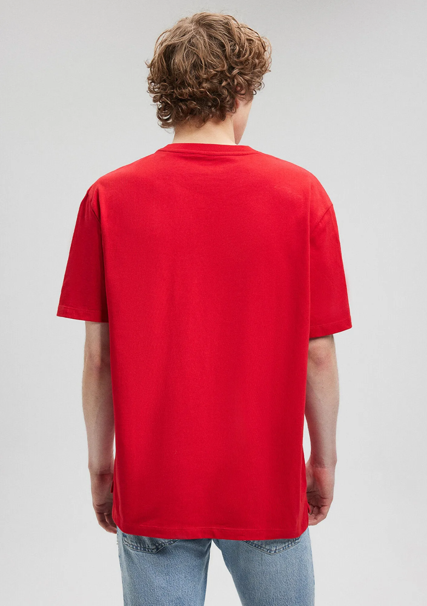 Crew Neck Red Basic T-Shirt