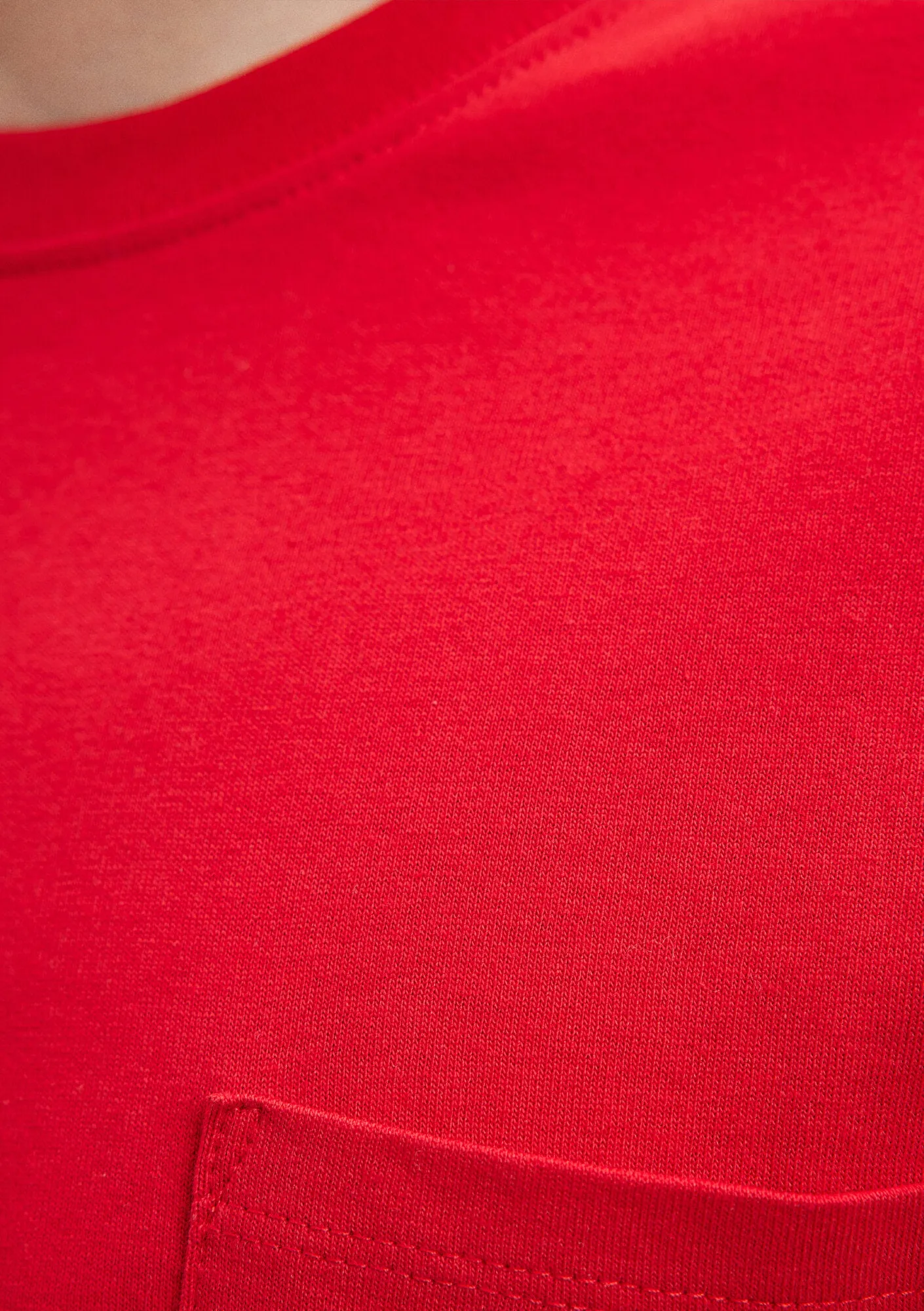Crew Neck Red Basic T-Shirt
