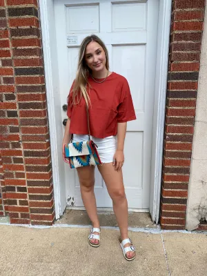 Crop It Tee: Brick