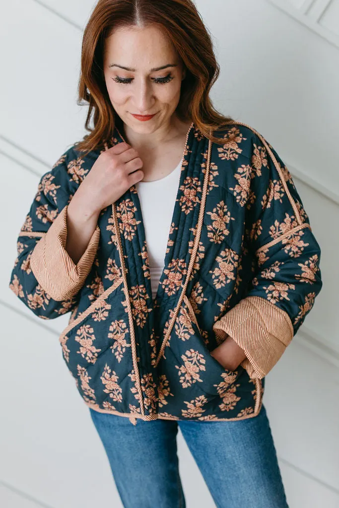 Dark Teal Quilted Puff Jacket