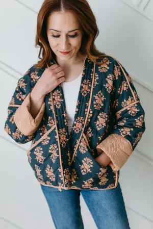 Dark Teal Quilted Puff Jacket