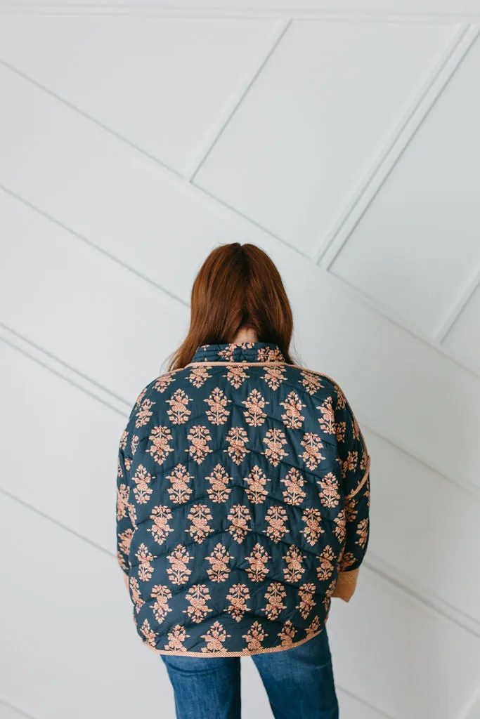 Dark Teal Quilted Puff Jacket